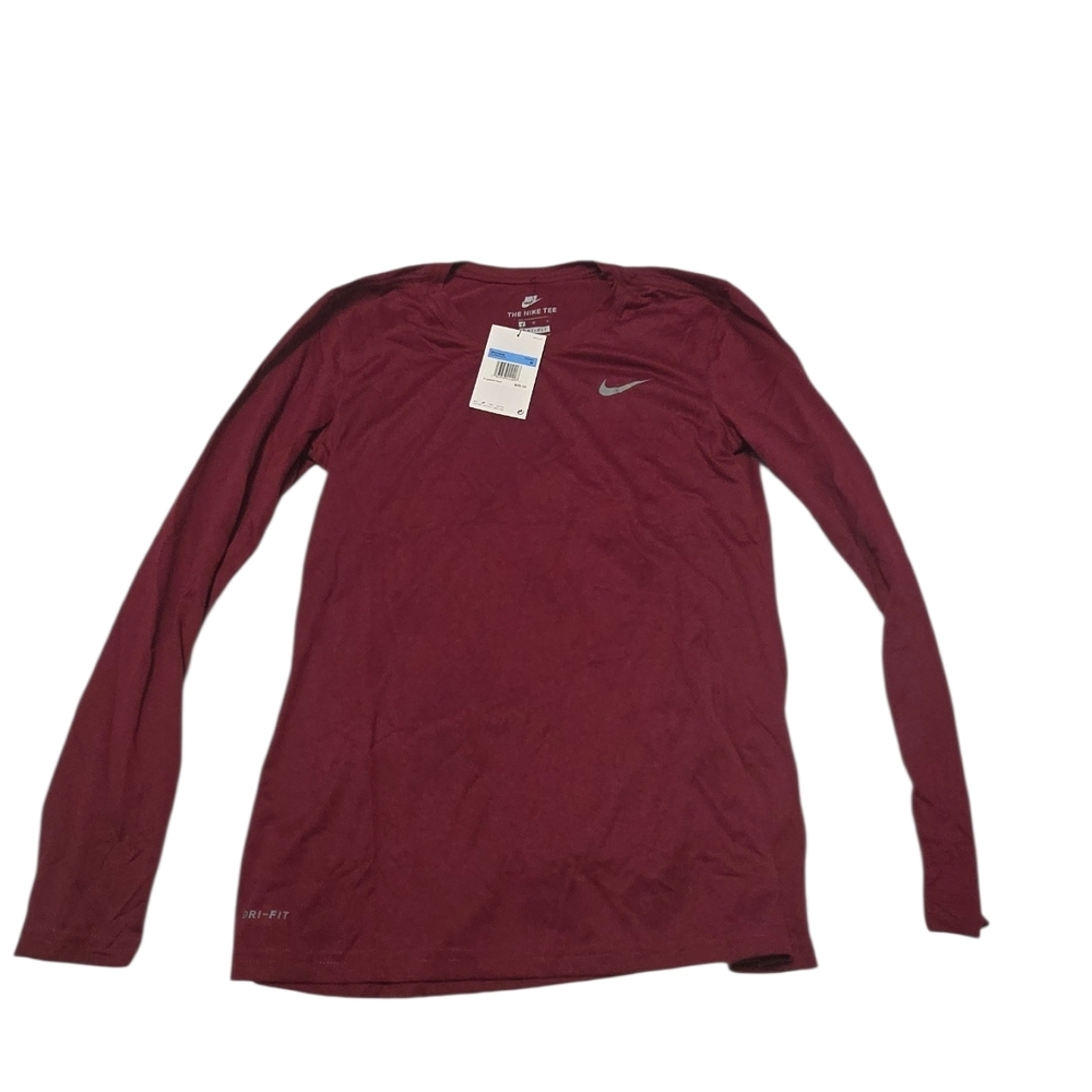 Nike Womans Burgundy Long Sleeve Top Dri-fit